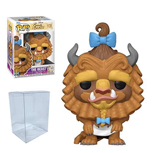 Beast With Curls Funko Pop With Protector Bundle – Includes Disney: Beauty And The Beast - Beast With Curls Pop #1135 With Blue Salamander Emporium Plastic Protector Case #TOP1