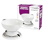Mechanical Kitchen Weighing Scale 3kg, Manual Analog Food Scale for Wet & Dry Ingredients Compact & Durable, Retro Design with Large Removable Bowl Accurate for Cooking & Baking