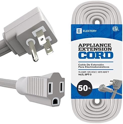KUNCAN Appliance Power Extension Cord - 3 Prong Flat Wire SPT-3 14 AWG Heavy Duty Male