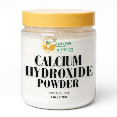 Herbs Botanica Calcium Hydroxide Powder 8 oz Fine Food Grade Lime Powder for Culinary Pickling Limewater Nixtamalization & DIY Applications Slaked Lime (Cal)