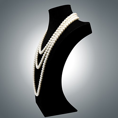 Cryshimmer Long Pearl Necklace For Women Girls Cream White Layered Beaded Strands Necklace 69 Inch #TOP3