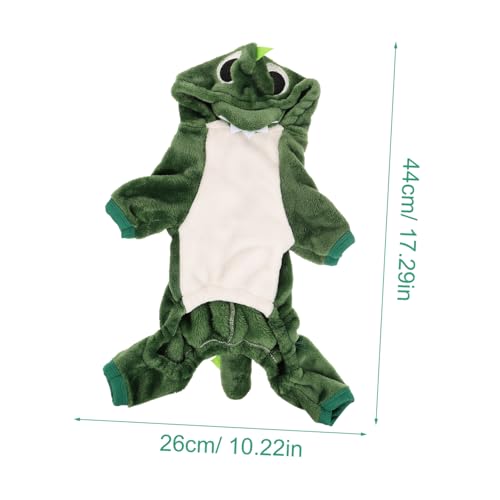 Disfraz de dinosaurio para perro WOONEKY talla S verde miniatura 2