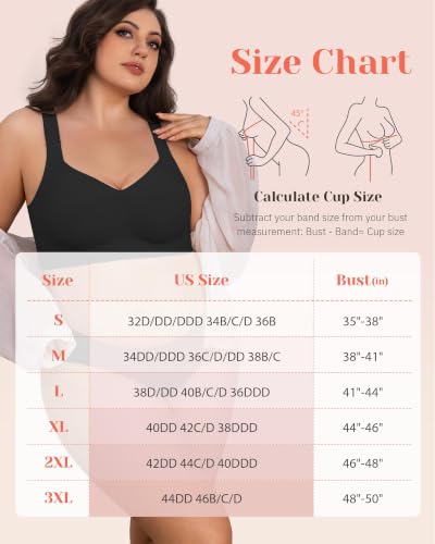 Image of Gailife Jelly Bras for Women No Underwire Minimizer Bra Wireless Supportive Full Coverage Plus Size Bra Seamless Tshirt