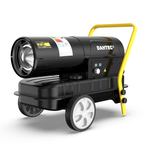 DAHTEC Enhanced Diesel Space Heater, 30 KW Industrial Heaters, Heating Area 320 to 420 ㎡, Large Fuel Tank, Overheat Protection, Suitable for Workshops, Building Sites and Agricultural