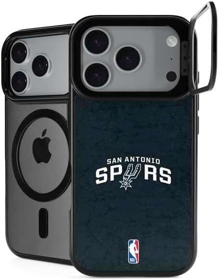 Skinit Kickstand Phone Case Compatible with iPhone 17 Pro Max - Officially Licensed NBA San Antonio Spurs Secondary Logo Design