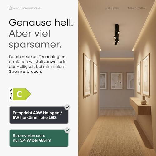Scandinavian home 6er Set GU10 LED Warmweiss - GU10 LED Dimmbar 230V, 470lm, 3000K, 40°, CRI90+ - Lampe Glühbirne Leuchtmittel für Küche, Wohnzimmer, Bad & Flur