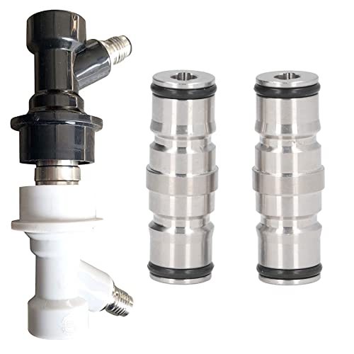 Homebrew Beer Ball Lock, Edelstahl-Schnelltrenn-Flüssigkeits- und Gas-Überbrückungspfosten Corny Keg-Adapter Doppelseitiger Corny-Pfosten Langlebiger Ball-Lock-Pfosten Zum Reinigen von Bierbrauen, Gas