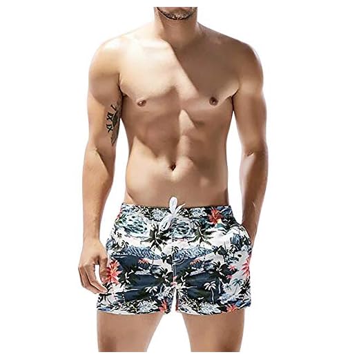 Bmeigo herr badbyxor blommor strand badshorts snabbtorkande träningsshorts elastisk surfing boardshorts med fickor