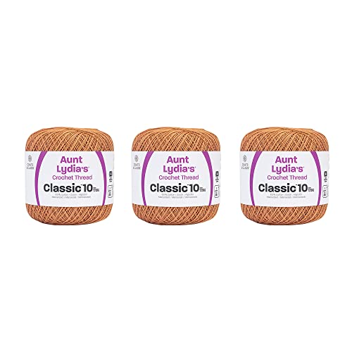 Image of Aunt Lydia's Classic 10 Cotton Crochet Thread, Copper Mist, 3-Pack