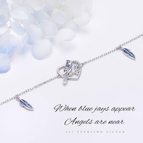 Image of Ladytree Bracelet for Women 925 Sterling Silver Cute Flying Bat /Blue Jay /Turtle /Bunny /Stingary /Octopus Charm Adjustable Bracelet Ocean Jewelry Gifts for Teen Girls Mother Wife Daughter Family