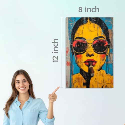 Image of SiddArtify Modern Portrait Wall Art Prints Set - Contemporary Woman Poster Decor for Living Room Bedroom Office - 8x12 Sticker Pack of 6