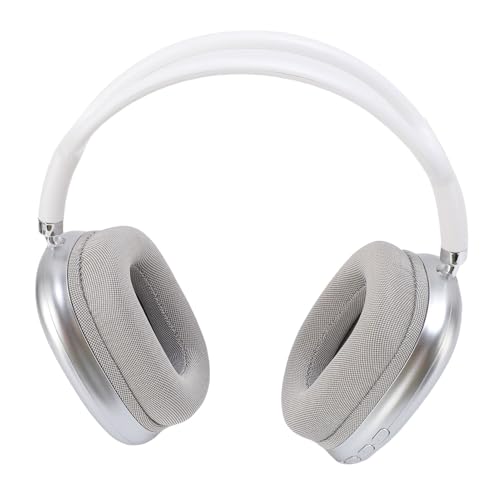 Lazmin112 Auriculares Bluetooth sobre la Oreja, los Auriculares Inalámbricos y Cableados Plegables de HiFi Estéreo y con Cable, para la PC del Teléfono Celular de la Oficina en casa. (White)