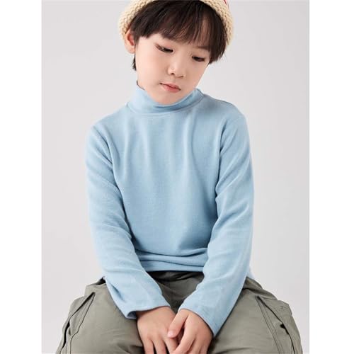 Boys Girls Turtleneck Shirts Fall Winter Trendy Warm Tops Plain Long Sleeve Cotton Thermal Pullover Sweatshirts4