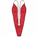 FEESHOW Women's Sling Shot One Piece Bikini Monokini Swimwear Swimsuit Bodysuit Red One Size
