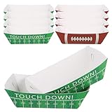 FOMIYES 50 Bandejas Desechables Forma de Barquito de Papel Kraft para Servir Comida 25 Verdes y 25 Rojas Ideales para Comida para Llevar Fiestas Temáticas y Catering Diseño Abierto y