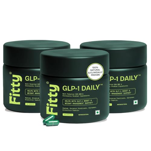 Image of Fitty GLP-1 Daily Weight Loss Supplement | Reduces Hunger & Supports Fat Loss | 100% Natural & Plant-Based | Metabolism Boost & Balanced Blood Sugar Levels | For Men & Women | 90 Capsules