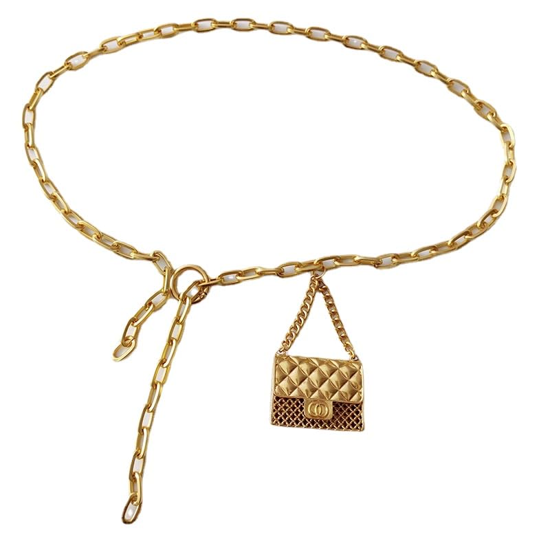 XEHURO Belt Bags for Women Fashionable Small metal Waist Bag Trendy Y2k Accessories Mini Belt Bag (gold)