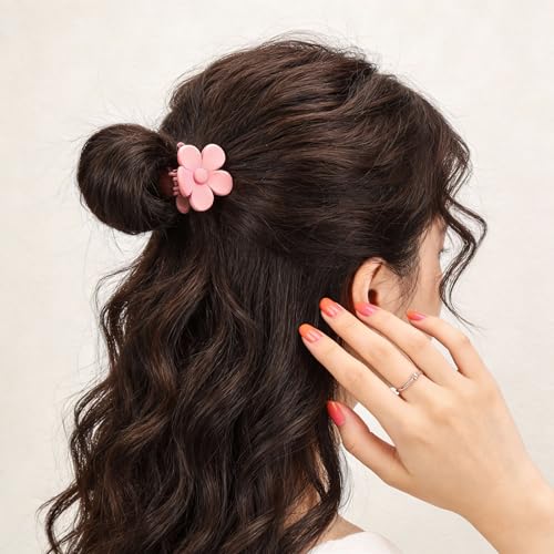 20 Pinzas de Plástico para Cabello con Flores Pequeñas miniatura 4