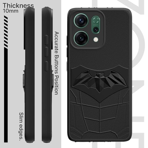 Image of Outlouders Back Cover for Oppo Reno 14 5G | Stylish | Scratchproof | Soft Silicone | Shockproof |Enhanced Camera Lens Protection Bumper Case (Black)
