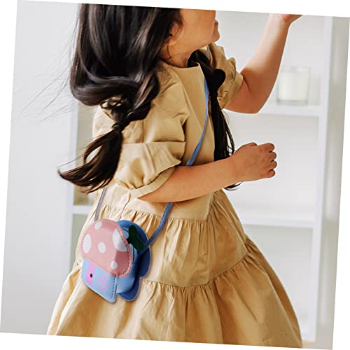 1Pc Light Blue Cartoon Coin Bag Stylish Mushroom Change Purse for Boys Premium PU Shoulder Bag3