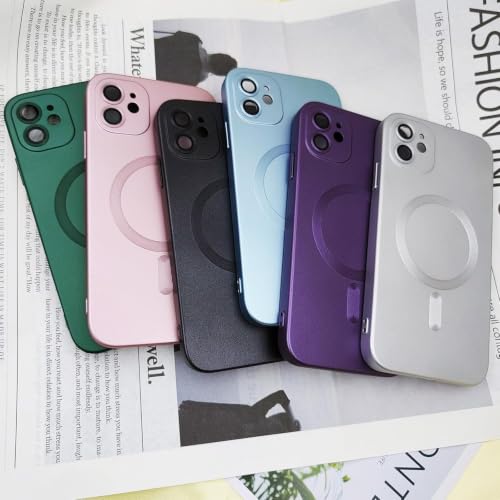 Image of DIZORO Magnetic Case for iPhone 11 Cover [Compatible with MagSafe][Built-in Camera Lens Protector] Slim Soft Silicone Bumper Shockproof Metallic Luster Back Cover Phone Cases (Black)