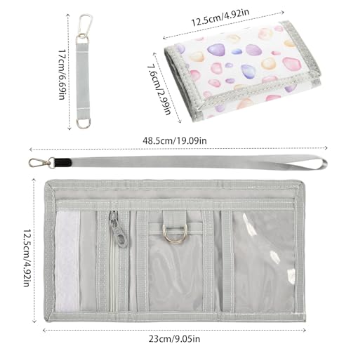 ALAZA Kids Wallets for Boys Girls Toddler Trifold Wallet Children Small Colorful Pebbles with Zipper Coin Pocket3