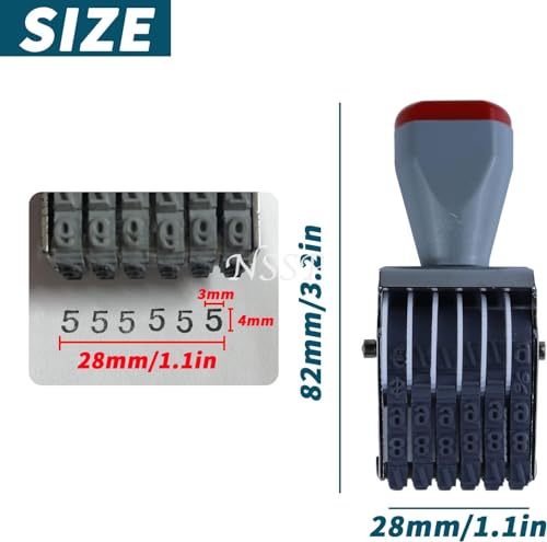Image of Number Stamp (Incl. ?, Kg, Gm, No.) - 6 Digits(Without Pad /Manual /Rolling Bands)(Pack Of-1)