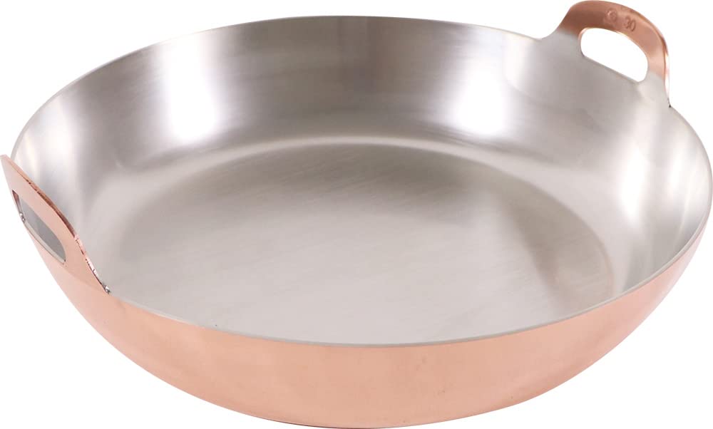 純銅製 業務用 天ぷら鍋 30cm 2mm厚 送料込み 純銅 天ぷら鍋 藤田道具オリジナル 別注 錫引き無しタイプ｜藤田道具