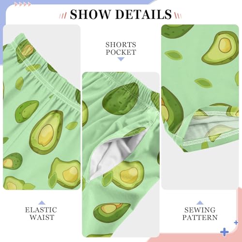 Boys' Pants Avocado Green Leaf Fruit Long Bottoms Jogger Pants Elastic Waist Trousers with Pockets S-XL 6