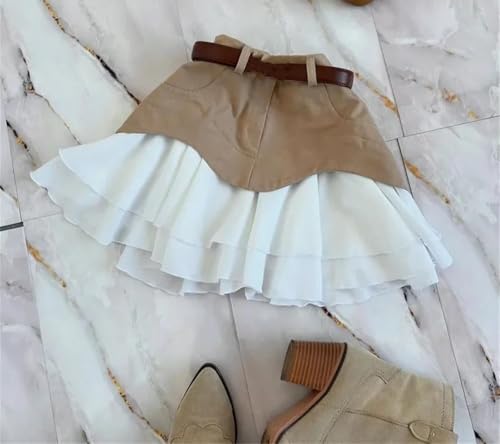 Women’S Mini A-Line Skirt High Waist Denim Ruffle Skirt Slim Fit Casual Summer Short Skirts2