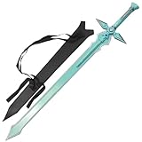 Armory Replicas Hand Crafted Dark Repulser SAO Greatsword of Kirito | Carbon Steel Replica Sword Collectible (Aqua Dark Repulser (Soft Sheath, Light Handle))
