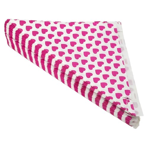 100 Spitztüten mit Herz-Motiv Pink | 250g | Papier-Tüten für Süßigkeiten Candy Bar Hochzeit Geburtstag Kindergeburtstag Mitgebsel Gastgeschenke Einhorn-Party rosa Dekoration