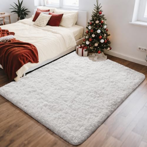 Ophanie White Rugs for Bedroom Fluffy, 4x6 Nursery Soft...