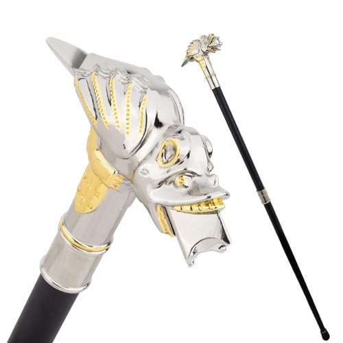 Bastón de Lujo con Forma de Pez Dorado para Hombre y Mujer, Cetro Antideslizante Extraíble, para Cosplay Fiestas Vintage 92 Cm