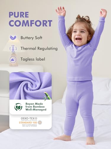 HAPIU Rayon from Bamboo kids Pajamas Set, Pjs Girls Boys2