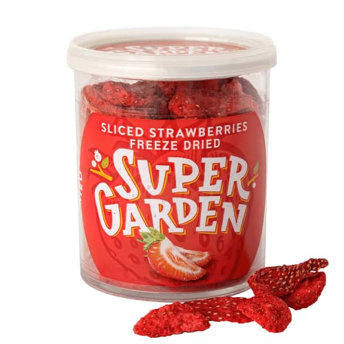Super Garden fresa liofilizada a rodajas - Snack saludable - Producto 100% puro y natural - Apto para veganos - Sin azúcares, aditivos artificiales ni conservantes añadidos - Sin gluten - No OMG Cover