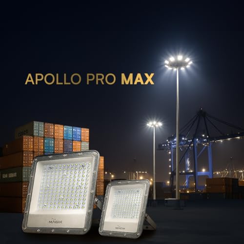 Image of MAGIK Apollo Pro Max 50W LED Flood Light | Sleek Design, Sturdy Body | IP65 Waterproof | Industrial & Commercial Outdoor Lighting | 2-Year Warranty | Cool White