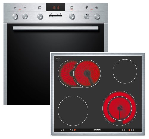 Combinaison Siemens vitrocéramique encastrable noir argent haut de gamme