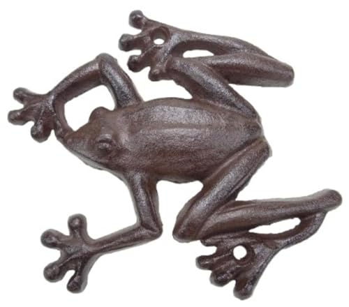 Generisch Dekorative Wandfigur Frosch aus Gusseisen 13 x 13 x 1,5 Vintage-Design Deko GTT K24
