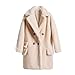 Abrigo Largo de Peluche de Color Caramelo para Mujer Otoño Invierno Abrigos de Piel de Lana de Cordero Gruesos y cálidos Beige Teddy Coat M