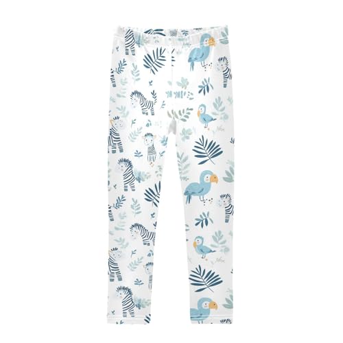 Zebras Girls' Leggings Toddler Doodles Parrots Kids Yoga Pants Dance Active Tights 4T