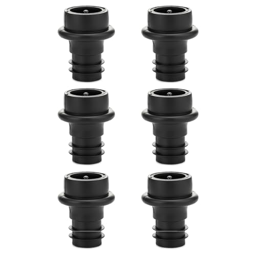 WOTOR Wine Stoppers - Vacuum Wine Saver, Preserver & Sealer (Black, 6 Pieces)