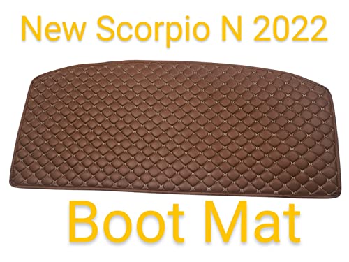 Image of Scorpio New 2022 7D Prime Mats with Boot Mats (Tan with Beige) +Free Scorpio N Car TPU Key Cover Worth Rs.390