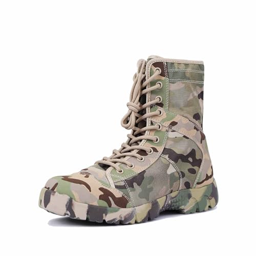 Botas de Senderismo para Hombre, Impermeables, de Trabajo, para Exteriores, de caña Alta, Antideslizantes, Resistentes al Desgaste, Ligeras, de Camuflaje, para el Desierto, transpi