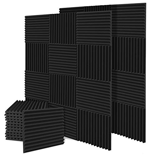 24 Pack Acoustic Panels Acoustic Foam - Sound proof Foam Panels, Acoustic Foam Panels Studio Foam Wedges, Sound Absorbing Wall Panels, Soundproof Foam Panels 1" X 12" X 12"