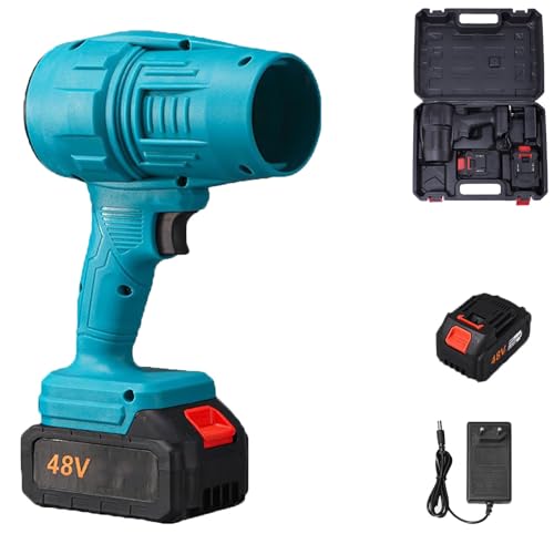 Pro Blower, Cordless Leaf Blower, Turbo Blowers 2.0, Super Power Air Duster for Yard/Patio/Car Cleaning (Blue+1 batterie)