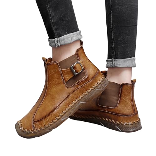 Men's Fashion Leather Chelsea Boots for Daily Commute, Casual Outings & Weekend Wandering, Walking Driving Soft Shoes4