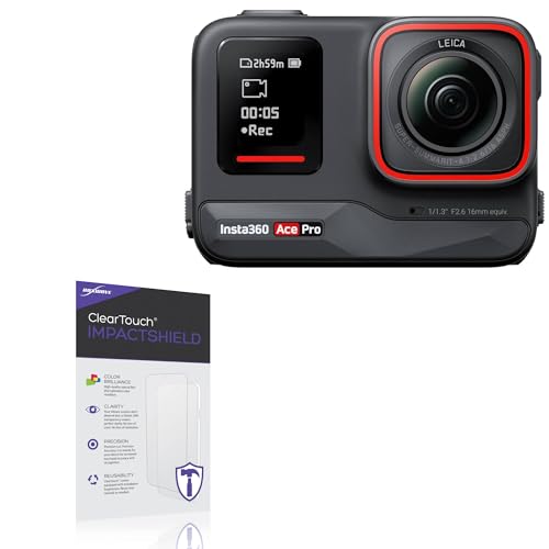 BoxWave Screen Protector Compatible with Insta360 Ace Pro - ClearTouch ImpactShield (2-Pack), Impenetrable Screen Protector Flexible Film