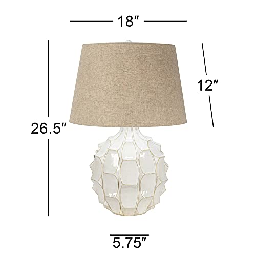 Lámpara de Mesa Moderna de Cerámica 26.5" Blanca miniatura 3