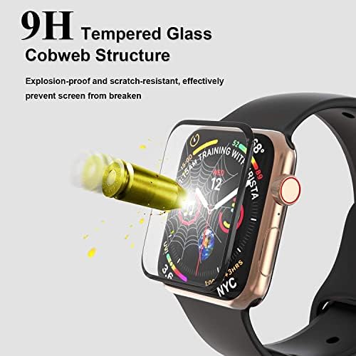 FQDDZ [2 Pcs] For Apple Watch 41mm Screen Protector, Series 8/7 Glass Screen Protector, 3D Full Coverage Scratch Resistant Bubble-Free Screen Film Compatible Apple iWatch 41mm